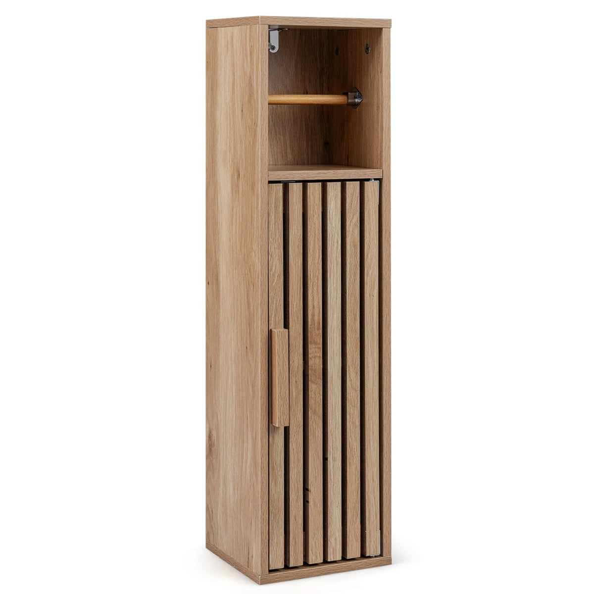 Slim Bathroom Cabinets Freestanding Toilet Paper Holder Stand with Door