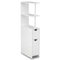 Slim Storage Freestanding Bathroom Cabinet with Open Shelves-White