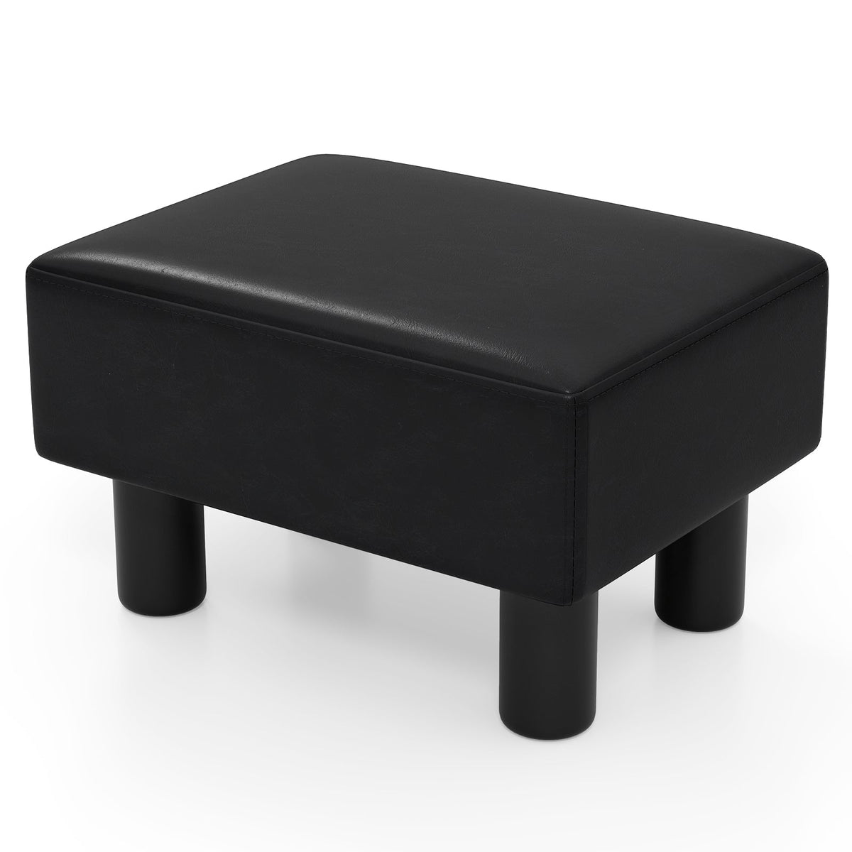 Small PU Leather Rectangular Seat Ottoman Footstool