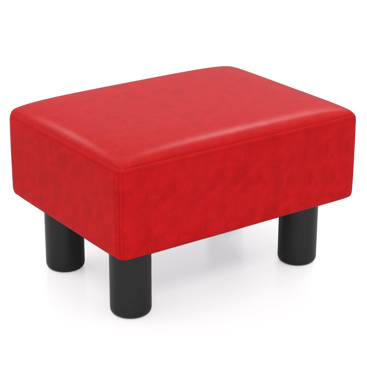 Small PU Leather Rectangular Seat Ottoman Footstool