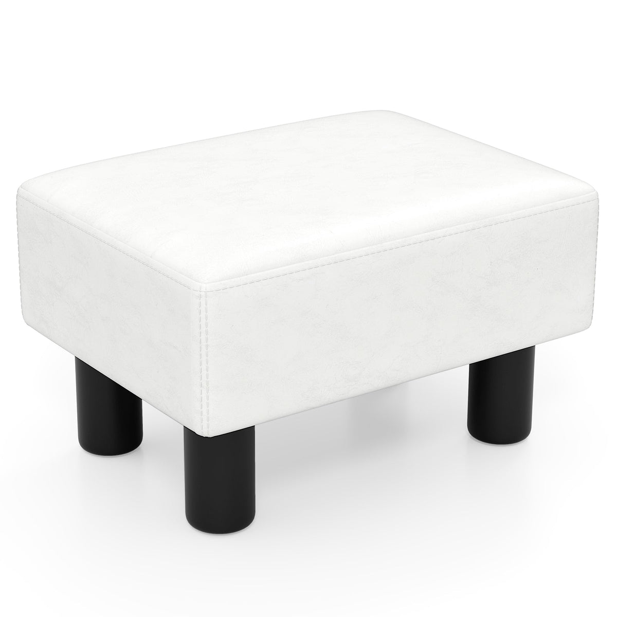 Small PU Leather Rectangular Seat Ottoman Footstool