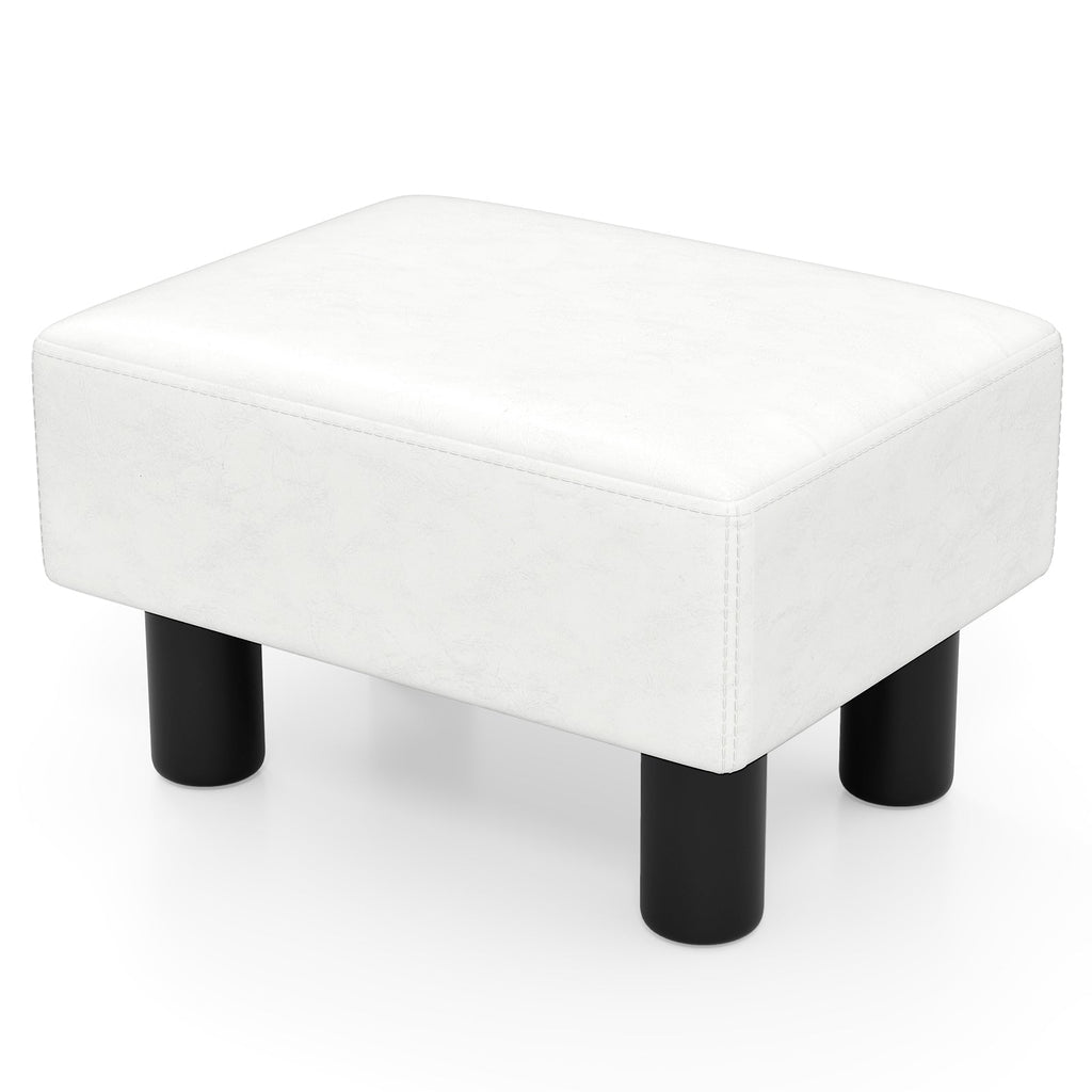 Small PU Leather Rectangular Seat Ottoman Footstool