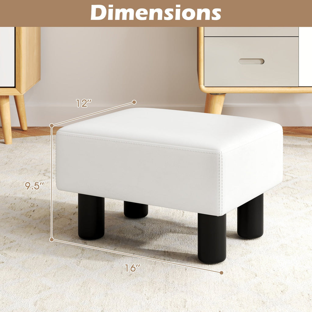 Small PU Leather Rectangular Seat Ottoman Footstool