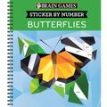 Brain Games - Sticker by Number: Butterflies (28 Images to Sticker) - Spiral