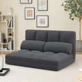 Floor Sofa Bed with 6 Positions Adjustable Backrest Skin-friendly Velvet Cover