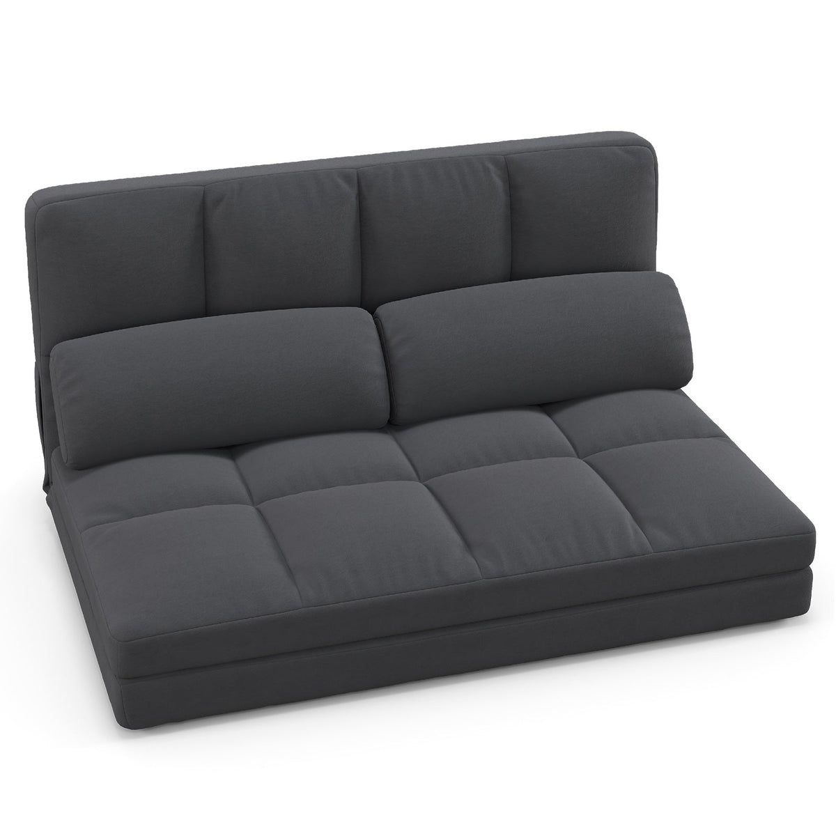 Floor Sofa Bed with 6 Positions Adjustable Backrest Skin-friendly Velvet Cover