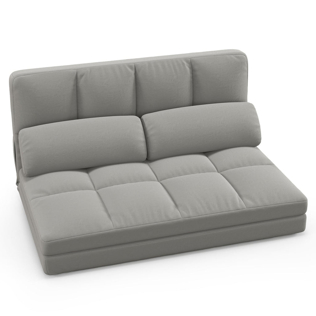 Floor Sofa Bed with 6 Positions Adjustable Backrest Skin-friendly Velvet Cover