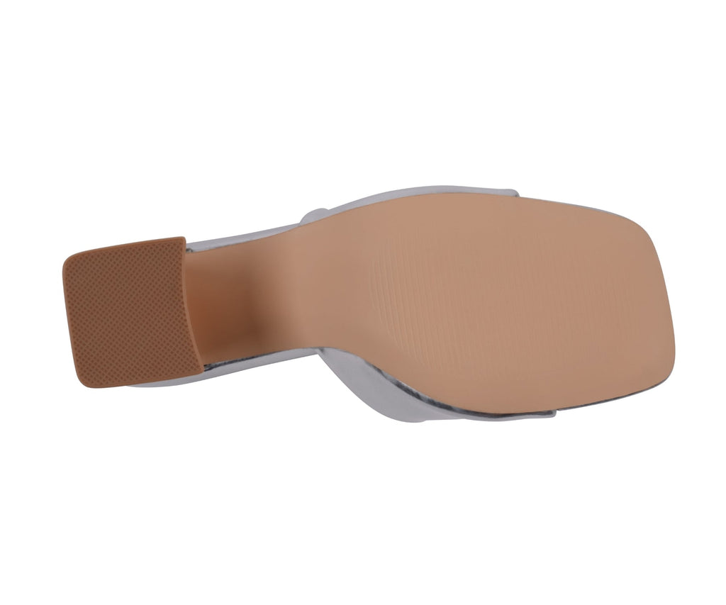 Women's Soho Silver Square Toe Heeled Sandals
