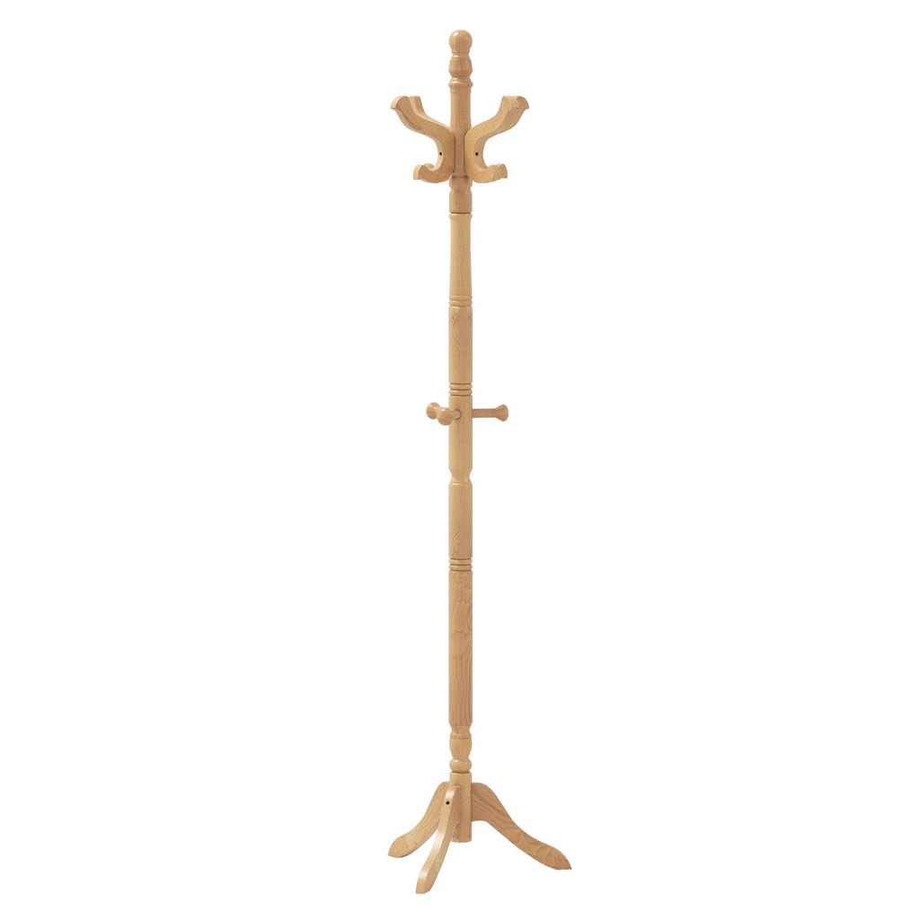 Solid Wood Hall Tree with 11 Hooks and 3 Height Options for Entryway