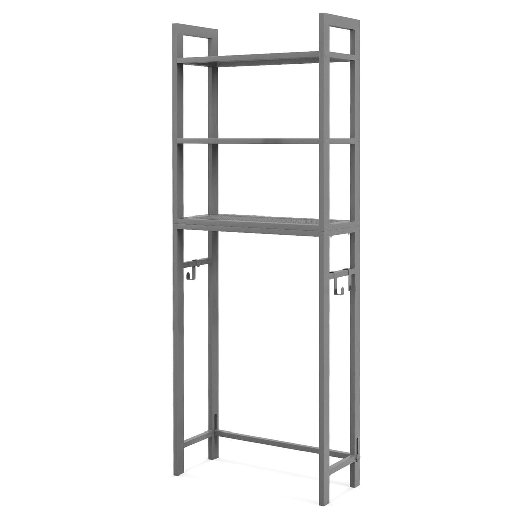 Over-The-Toilet Storage Shelf Space Saving Metal Bathroom Organizer Hooks