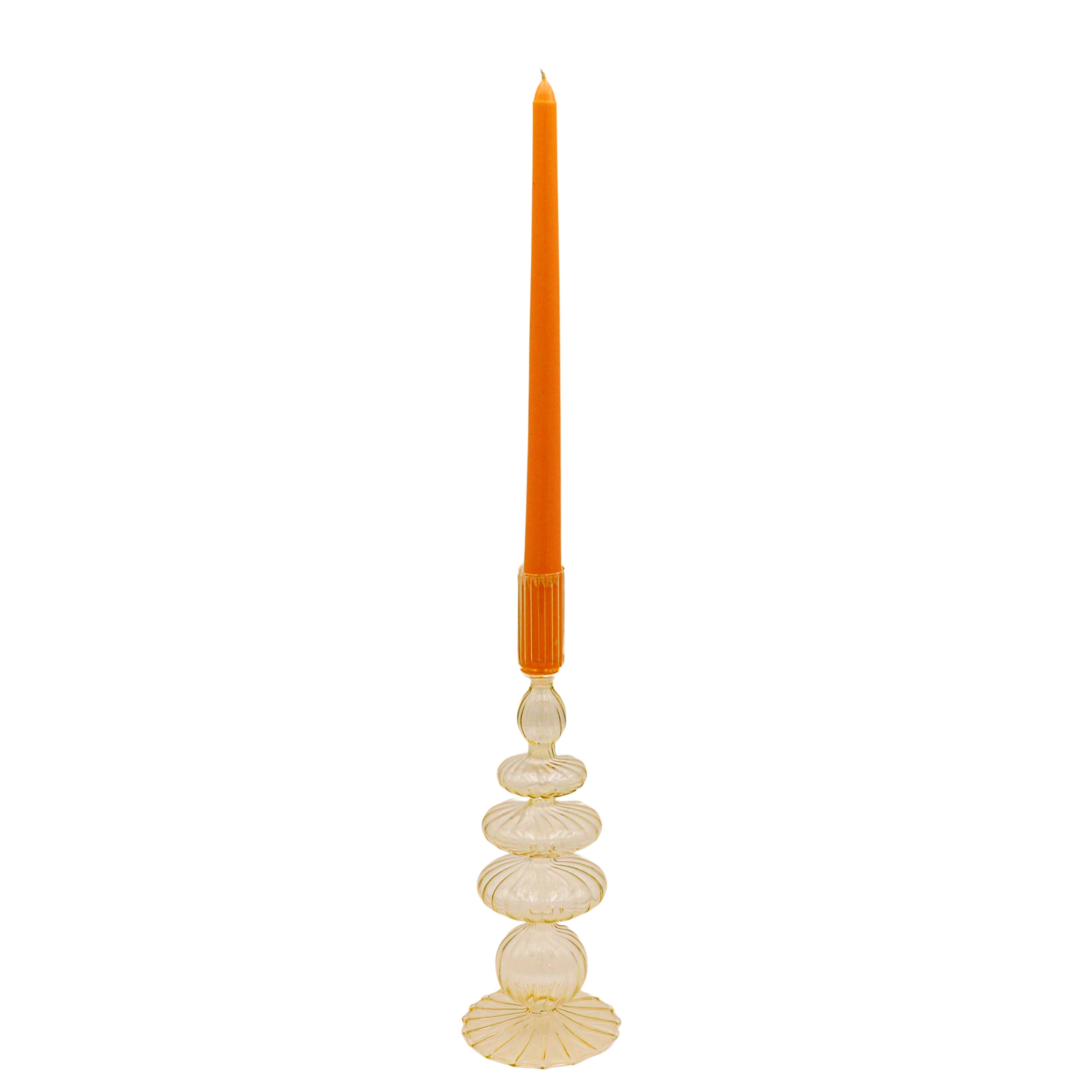 Extra Tall Mustard Taper Candle, 1 Case of 48 Packs (4 Candles per Pack)