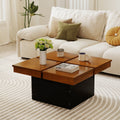 Square Coffee Table Mid Century Modern Center Table-Walnut