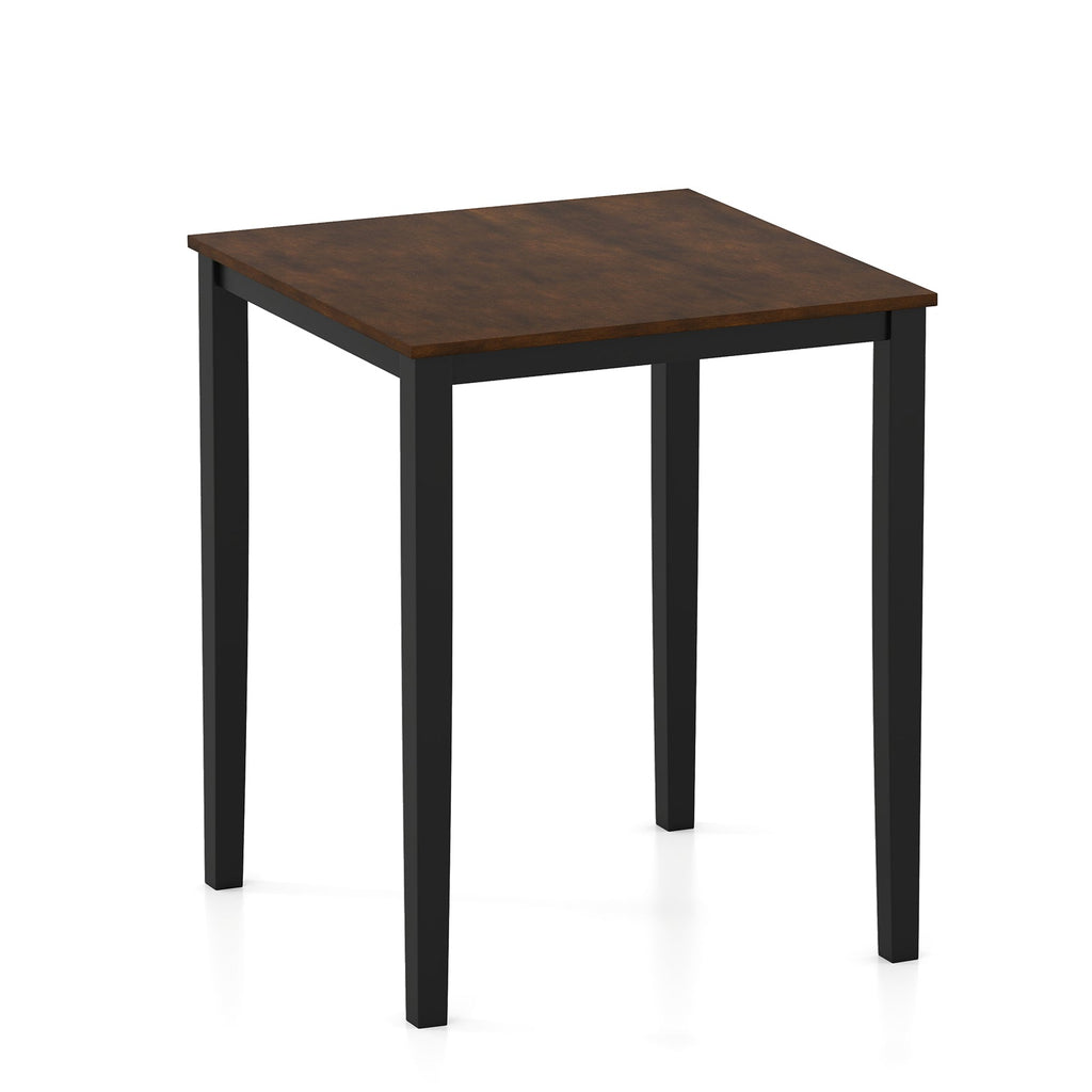 Square Dining Table with Solid Wood Frame for 4-Person