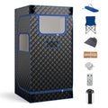 Portable Steam Sauna with 3L Steam Generator Remote Control Wood Foot Massager and Foldable Chair for Home