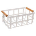 Storage Bins with Bamboo Handles 11x7x5