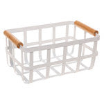 Storage Bins with Bamboo Handles 11x7x5