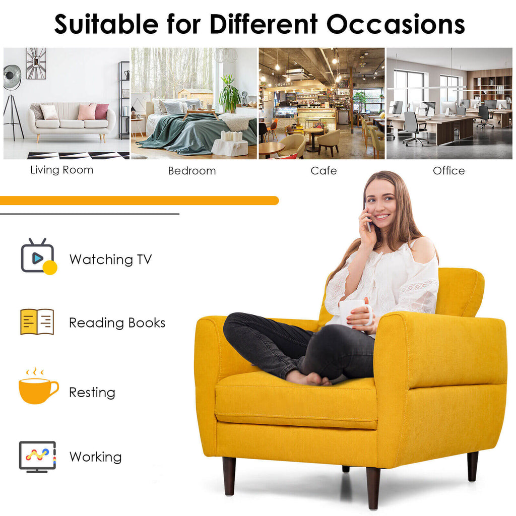 Modern Upholstered Accent Chair Single Sofa Armchair