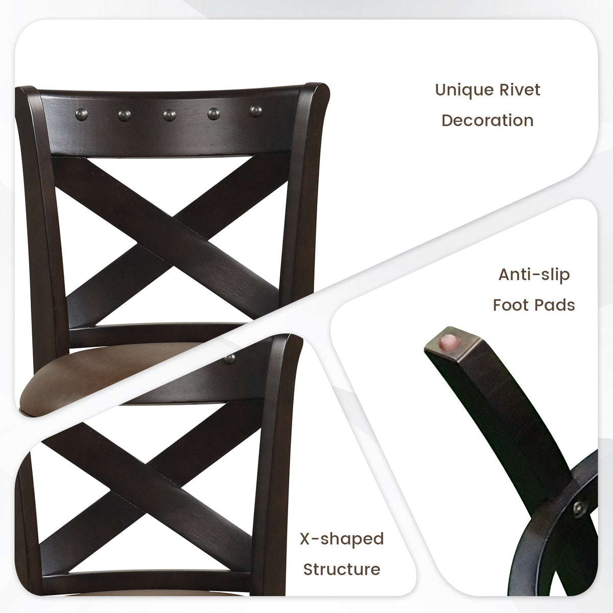 31 Inch Swivel Bar Stool with Curved Backrest PU Leather Seat and Footrest