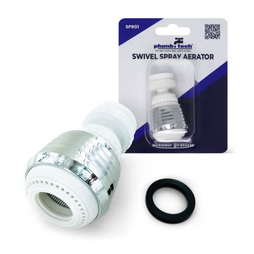 Swivel Stream Aerator, White Plastic/Chrome