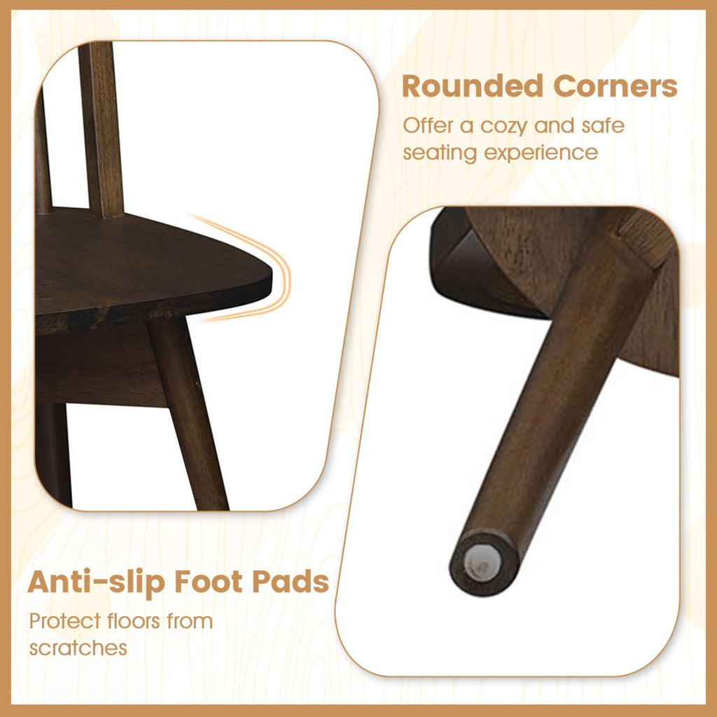 Swivel Windsor Dining Chairs Set of 4 with Solid Rubber Wood Frame