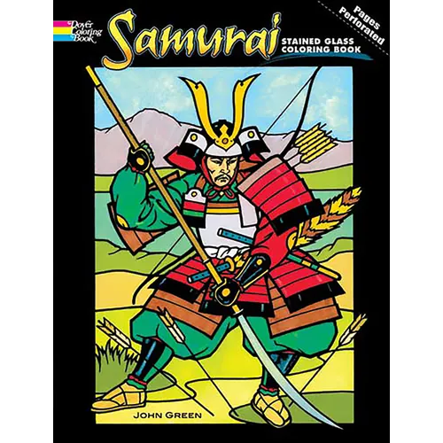 Samurai Stained Glass Coloring Book - Paperback