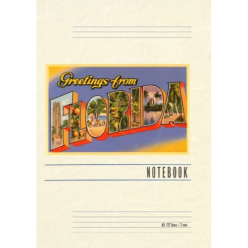 Vintage Lined Notebook Greetings from Florida - Paperback