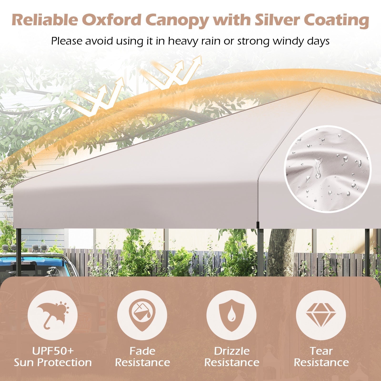 10 X 10 Feet Pop up Canopy Tent with Portable Carrying Bag and 8 Stakes