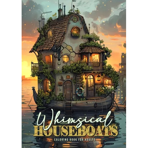 Whimsical Houseboats Coloring Book for Adults: Whimsical Houses Coloring Book Grayscale Fairy Houses Coloring Book Houseboat - Paperback