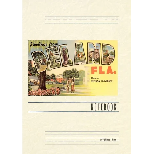 Vintage Lined Notebook Greetings from Deland, Florida - Paperback
