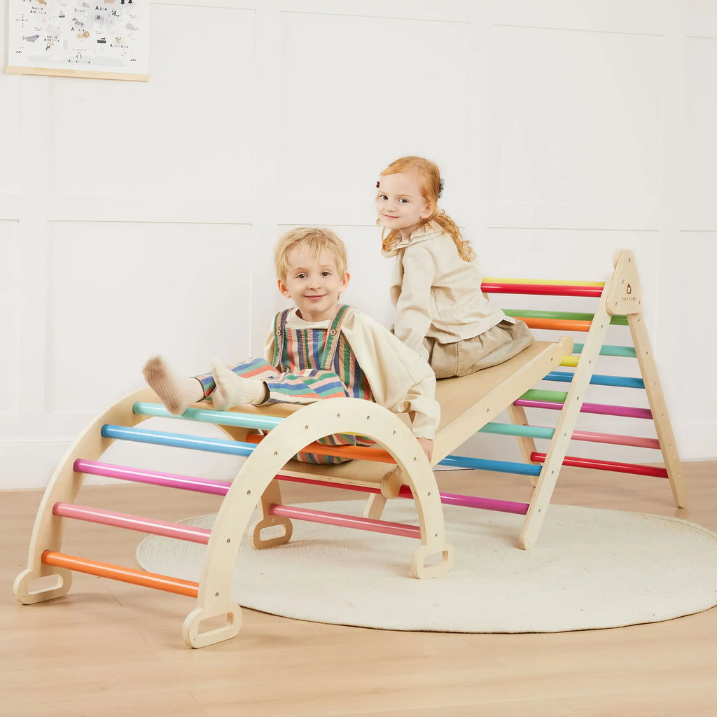 Tiny Land® Pikler Triangle 7-in-1 Montessori Climbing Set