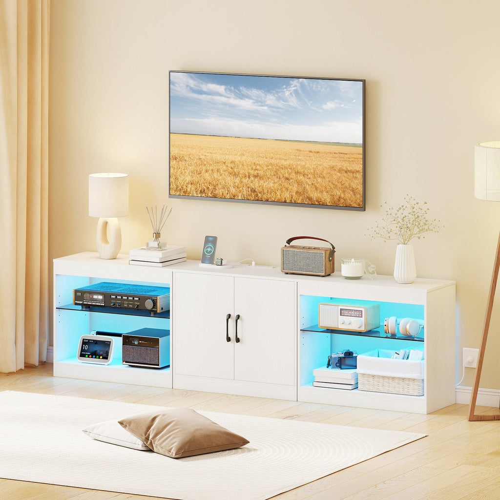 TV Stand for TVs up to 85 Inches LED Entertainment Center with Power Outlets