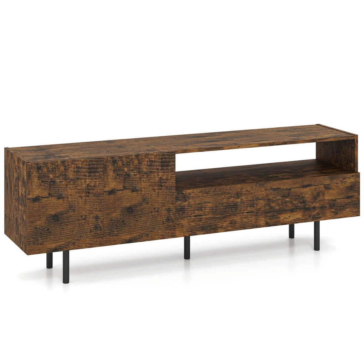 TV Stand for TVs up to 70" with Storage Cabinet and Metal Legs