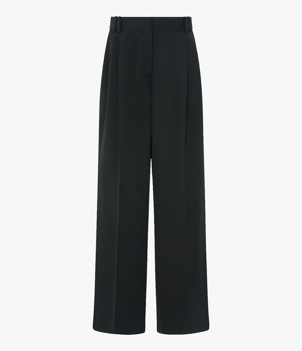 Twill Pleated Trouser | Black