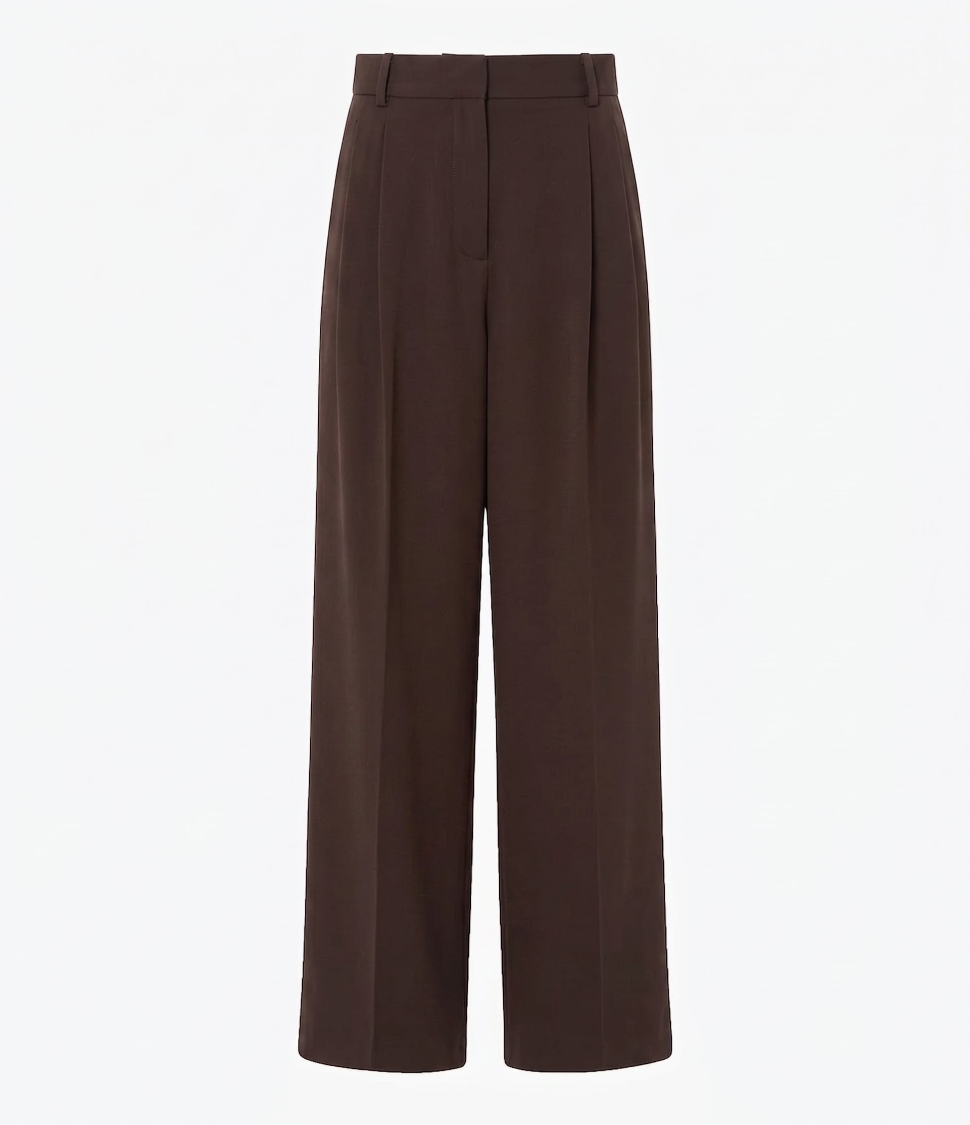 Twill Pleated Trouser | Dark Chocolate