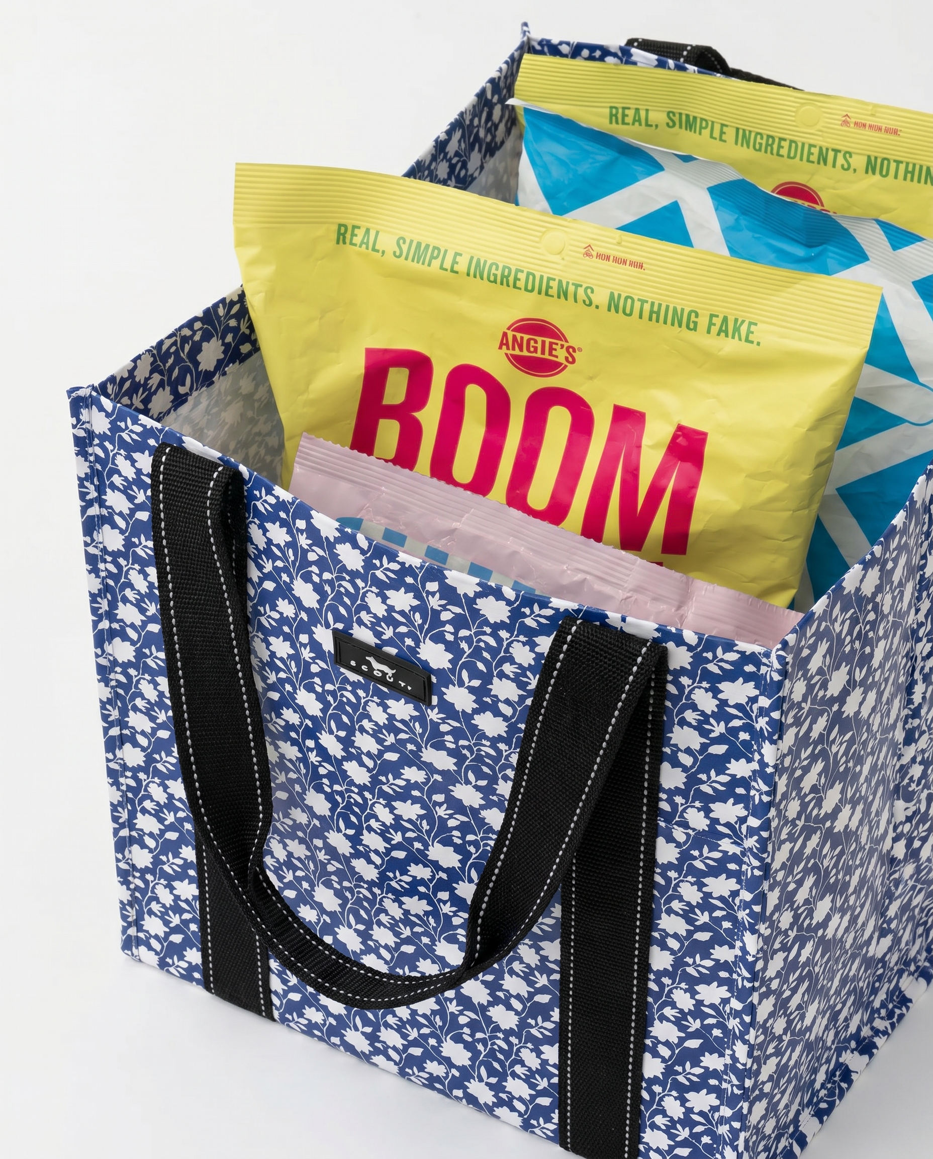 Blue Floral Blooms Bagette Market Tote | Scout Bags