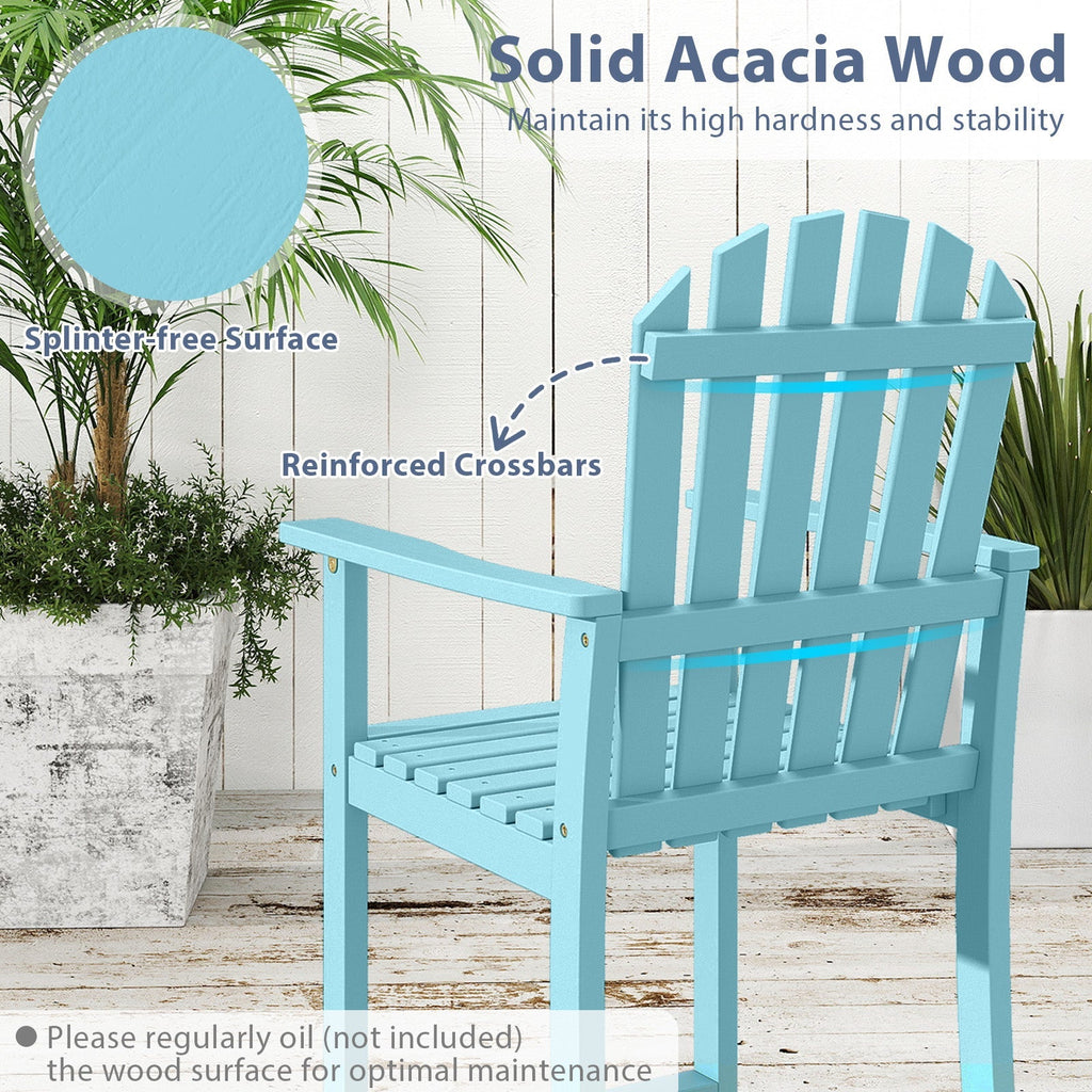 Tall Adirondack Chair with Armrests and Footrest for Deck