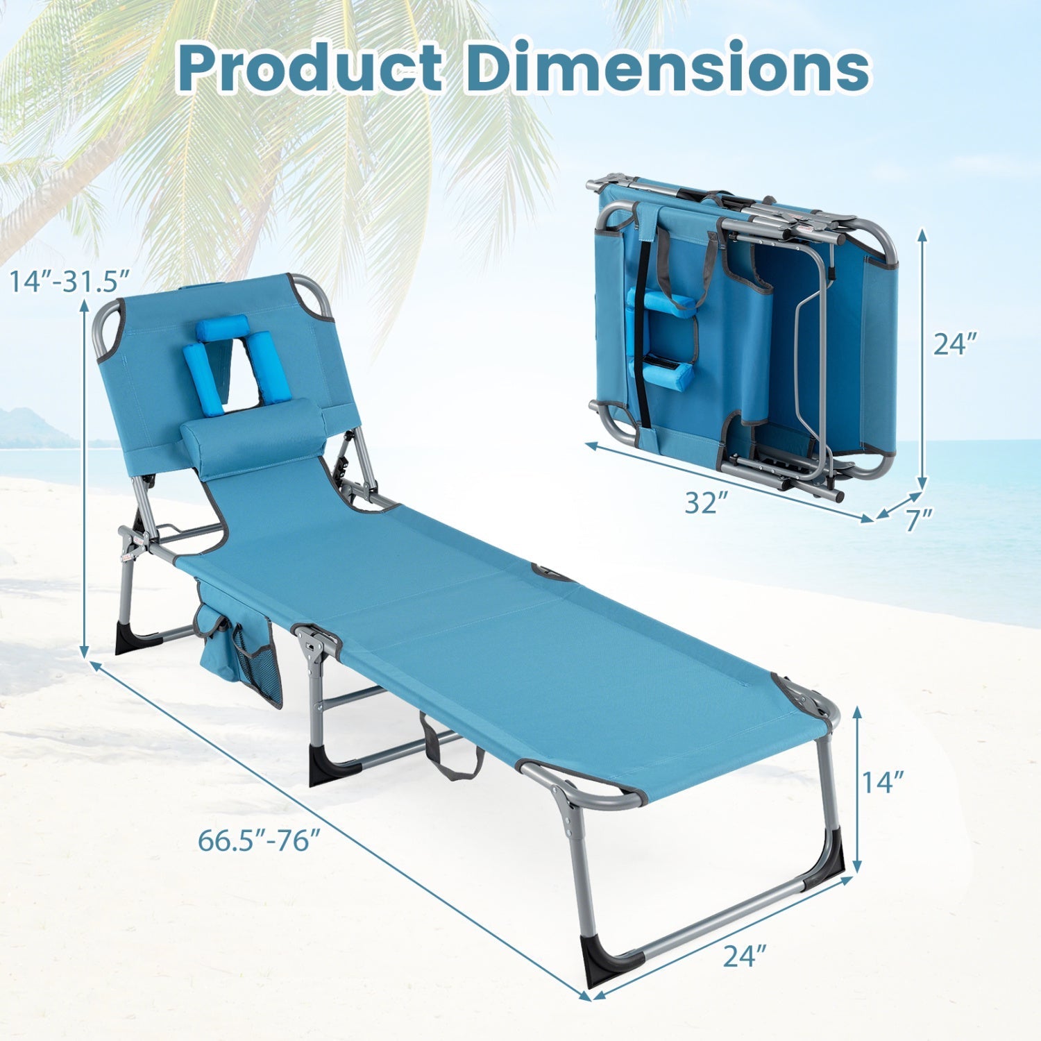 Tanning Chair with Face Arm Holes Folding Chair
