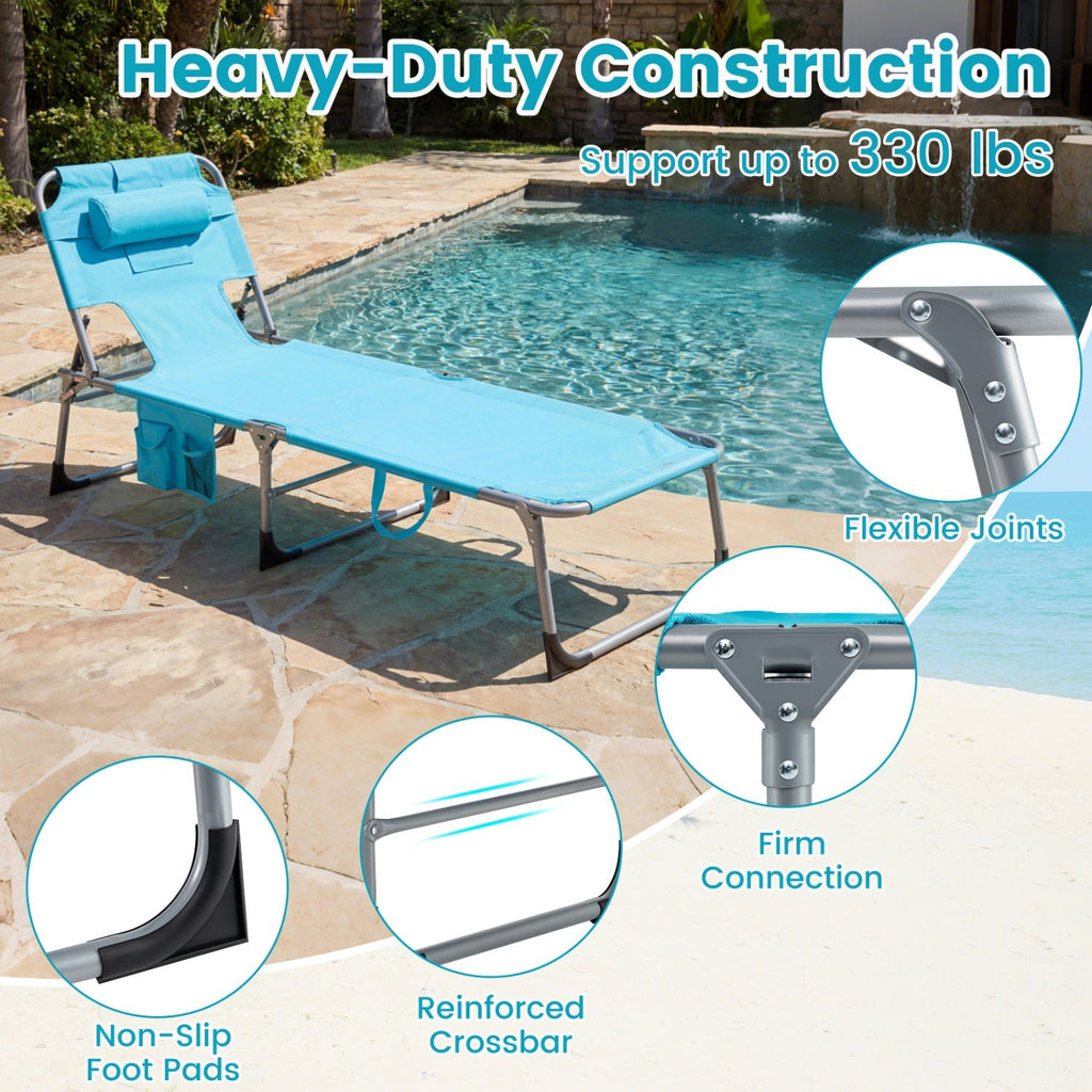 Tanning Chair with Face Arm Holes Folding Chair