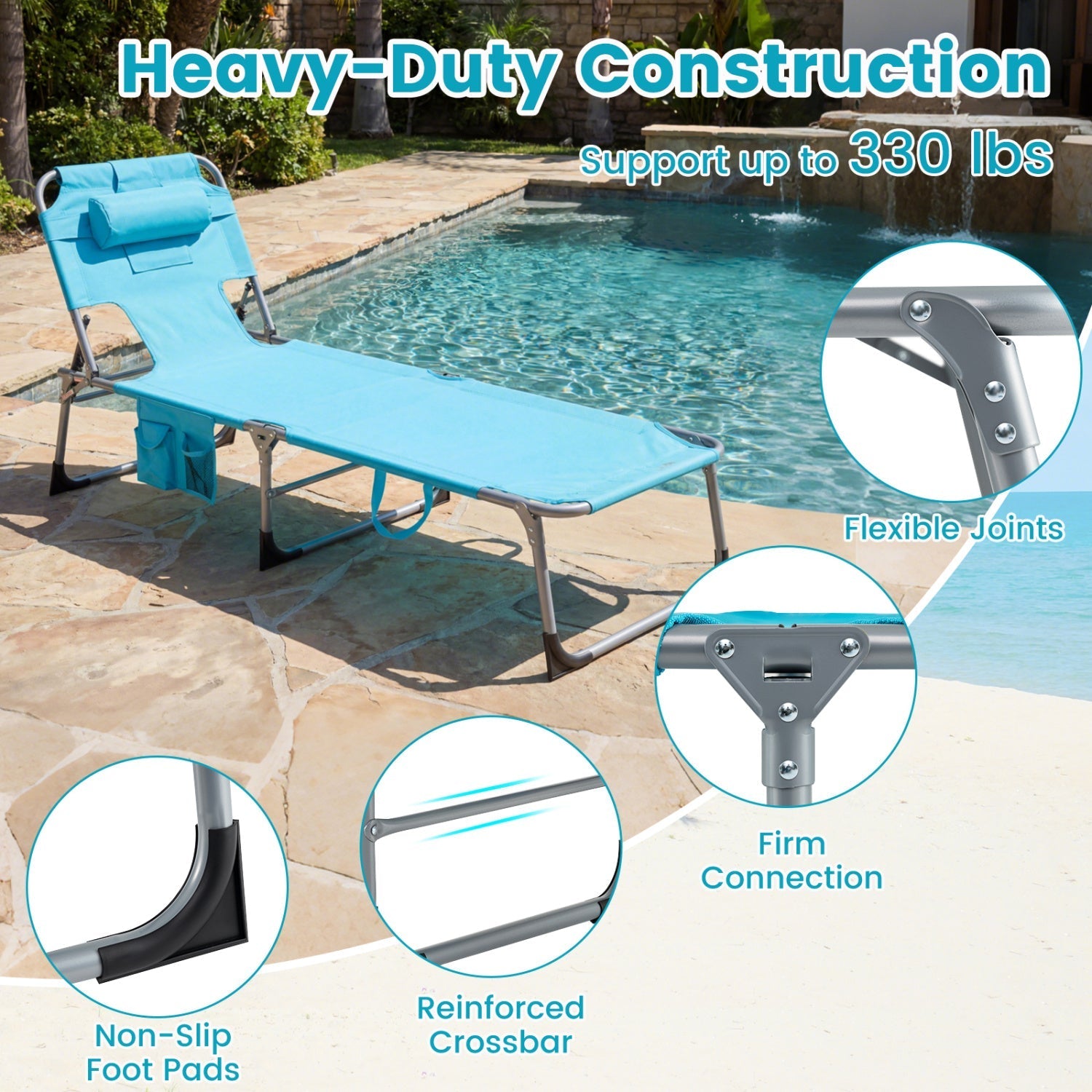 Tanning Chair with Face Arm Holes Folding Chair