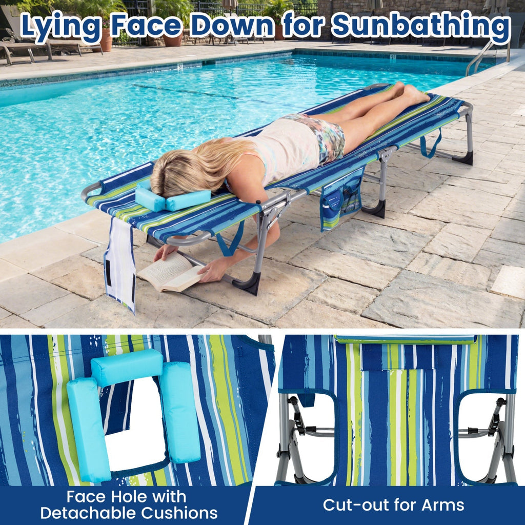 Tanning Chair with Face Arm Holes Folding Chair