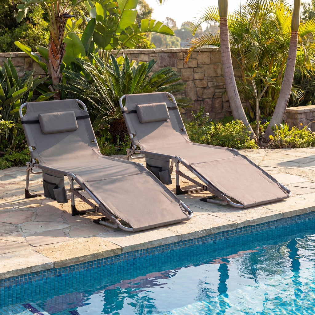 Tanning Chair with Face Arm Holes Portable Sunbathing Chair