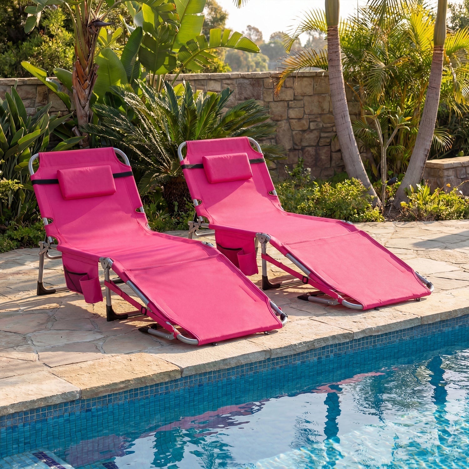 Tanning Chair with Face Arm Holes Portable Sunbathing Chair