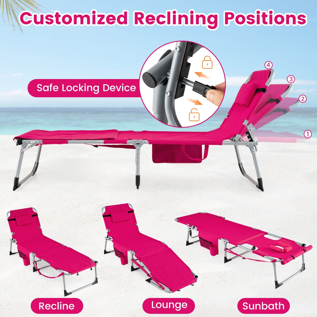 Tanning Chair with Face Arm Holes Portable Sunbathing Chair
