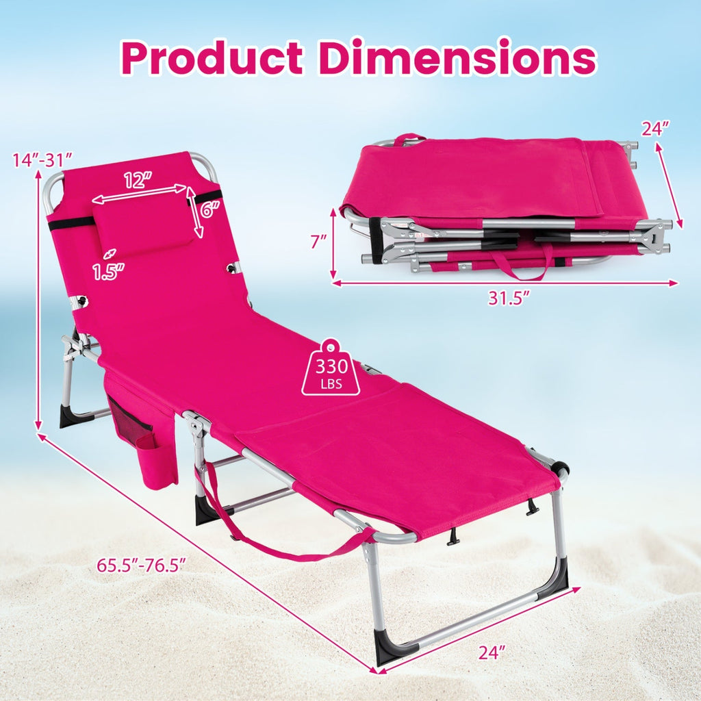 Tanning Chair with Face Arm Holes Portable Sunbathing Chair