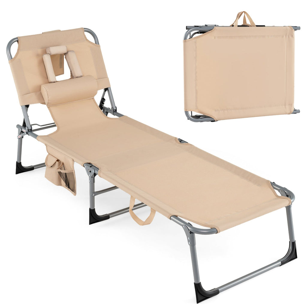 Tanning Chair with Face Arm Holes Folding Chair