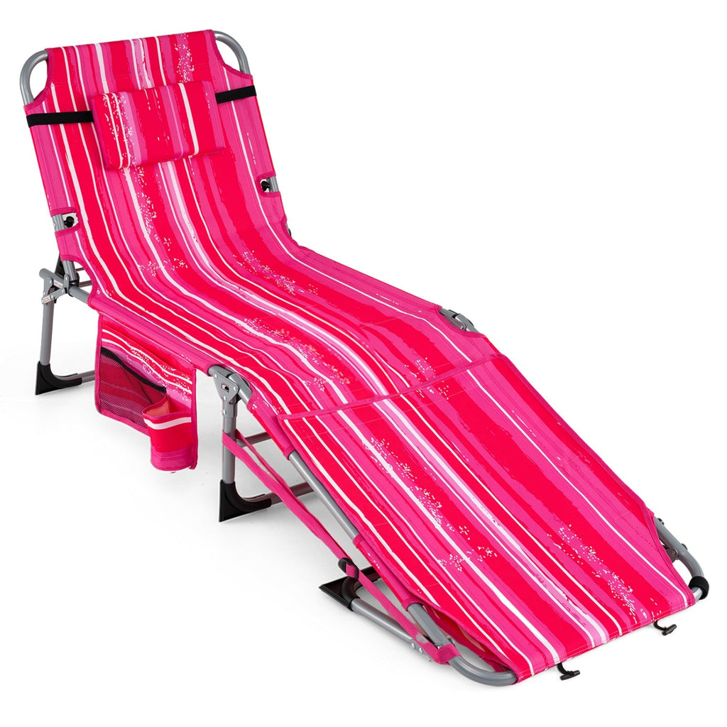 Tanning Chair with Face Arm Holes Portable Sunbathing Chair