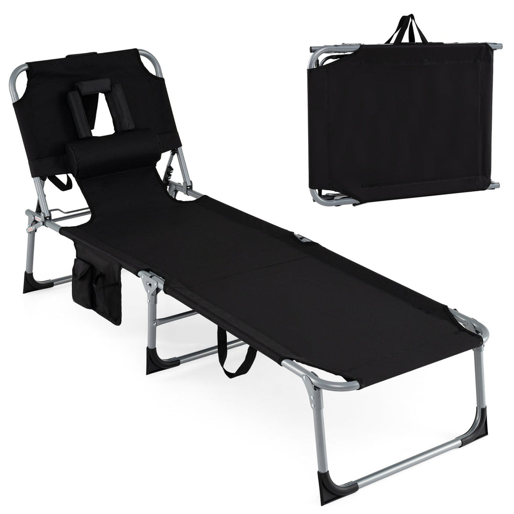 Tanning Chair with Face Arm Holes Folding Chair