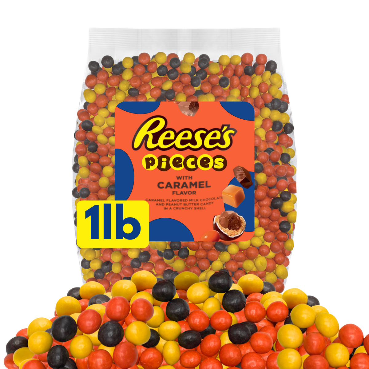 Reese's Pieces Caramel Flavored Milk Chocolate Candy – Bulk Value Bag
