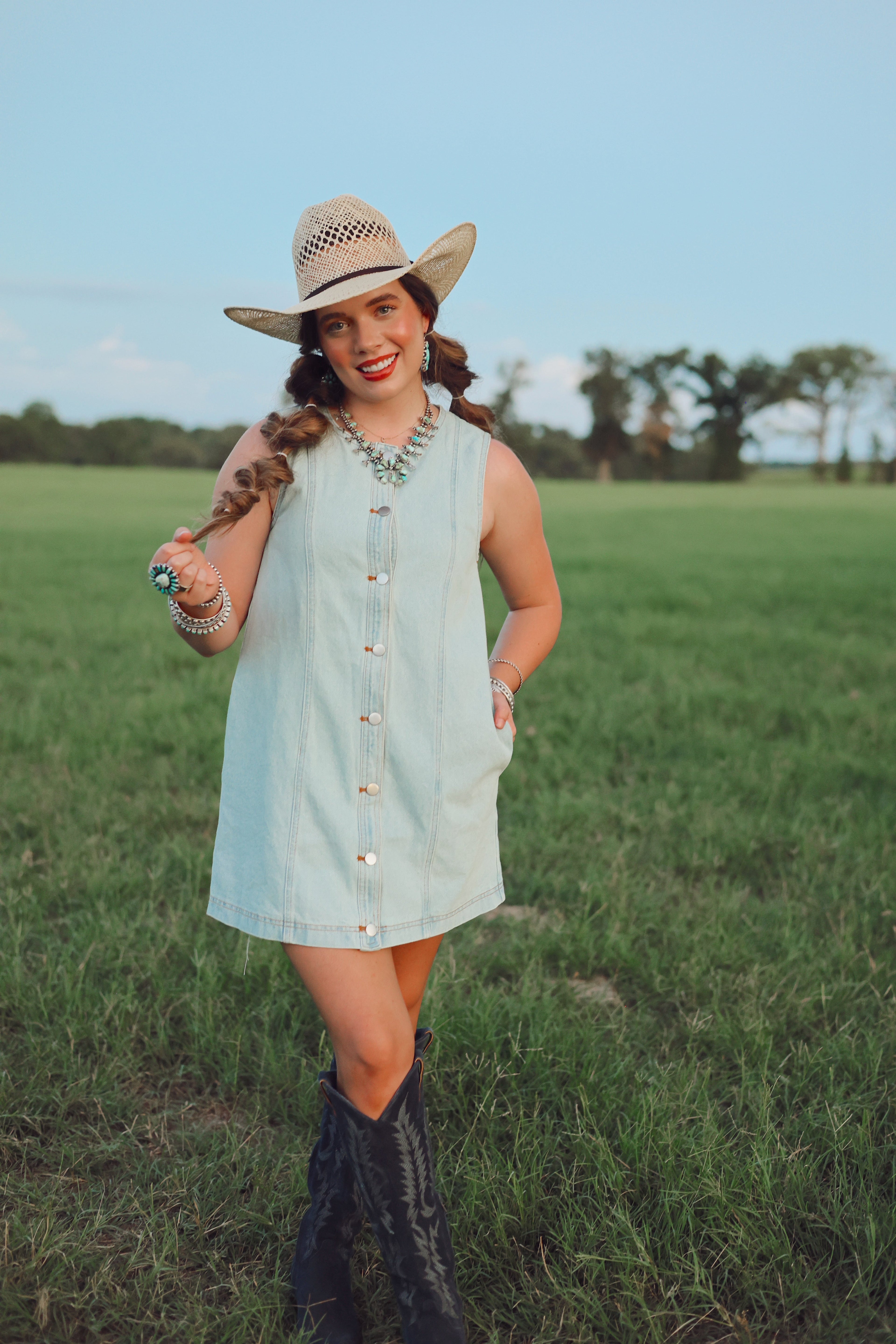 The Dobbs Denim Dress in Light Wash