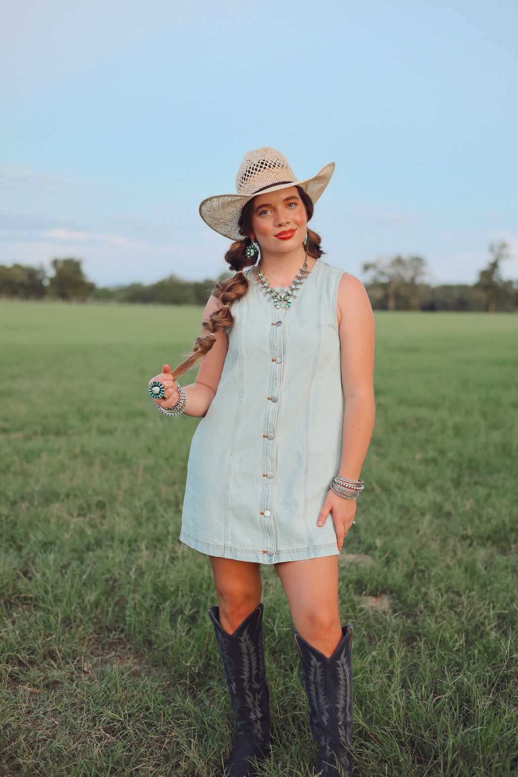 The Dobbs Denim Dress in Light Wash